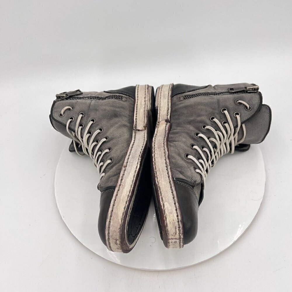 John Varvatos Collection Artisan Double Lace Men 8 High Top Shoe Zipper Sneakers - Picture 10 of 16